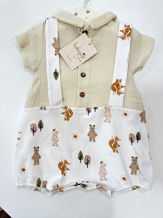 Pagliaccetto salopette bosco Babyvip