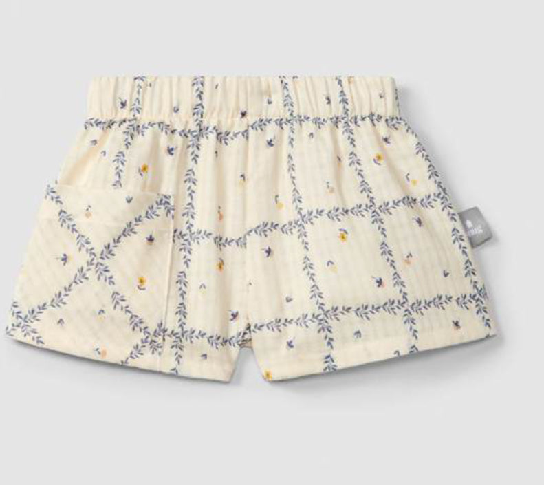 Shorts fiorellini panna