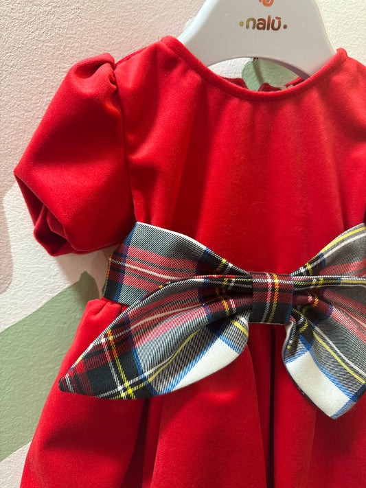 Abito rosso velluto Nalù