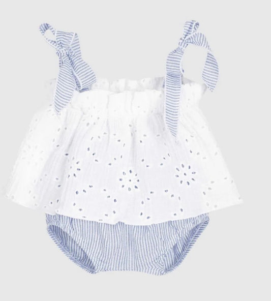 Completo pizzo baby calamaro azzurro