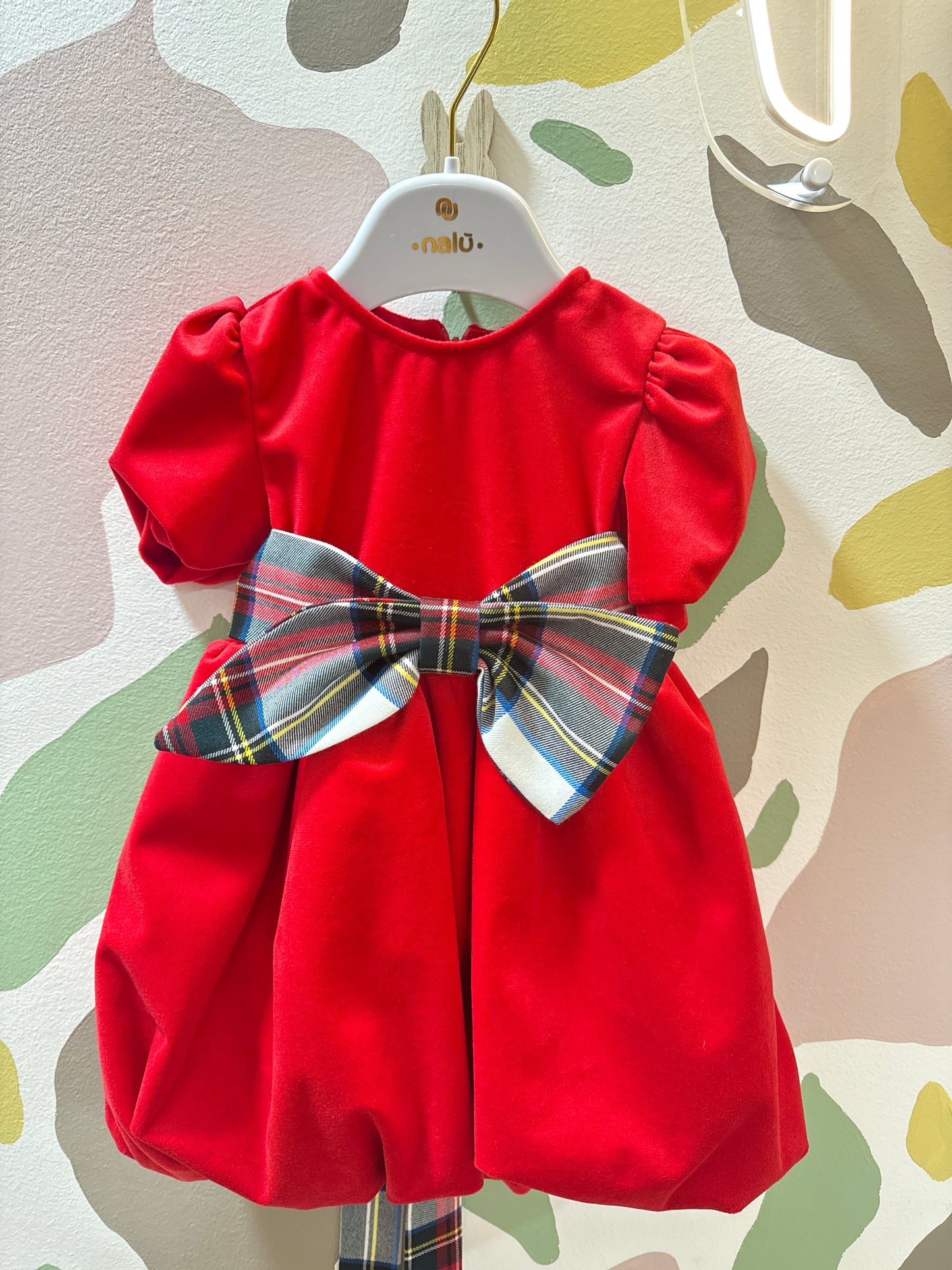 Abito rosso velluto Nalù