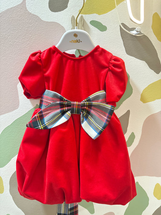 Abito rosso velluto Nalù