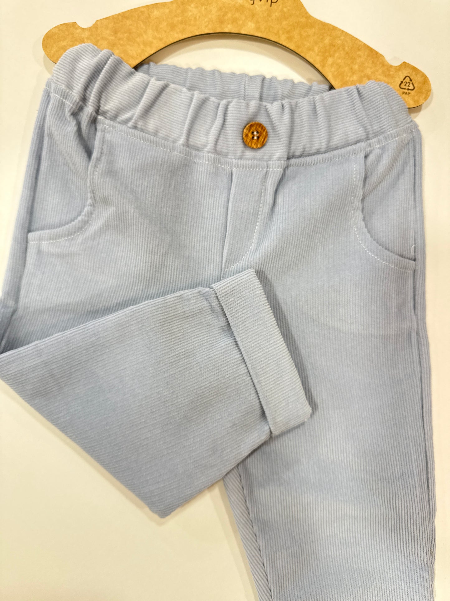 panta velluto azzurro babyvip