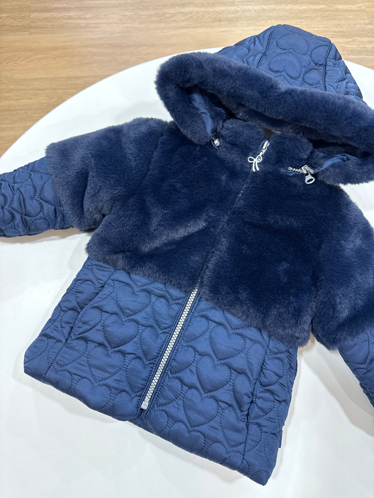 Piumino bimba cuori blu