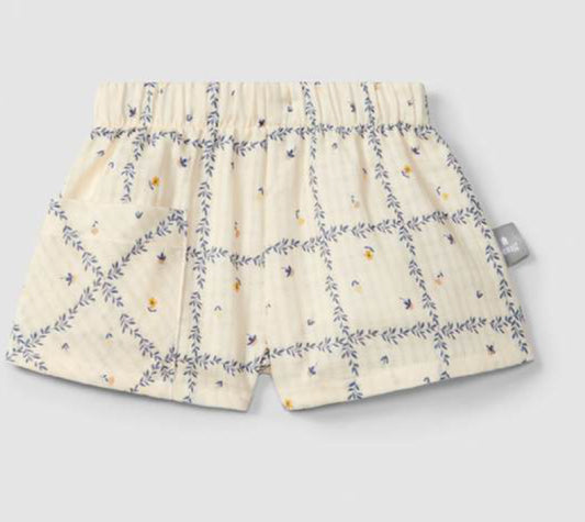 Shorts fiorellini panna