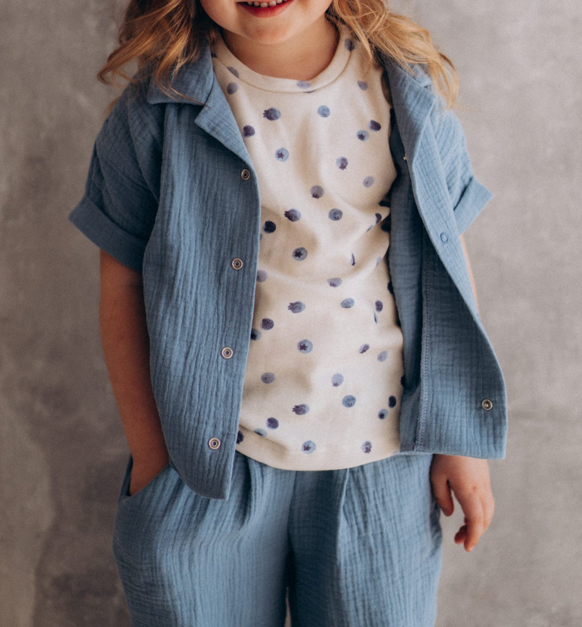 Camicia mussola azzurra wooly
