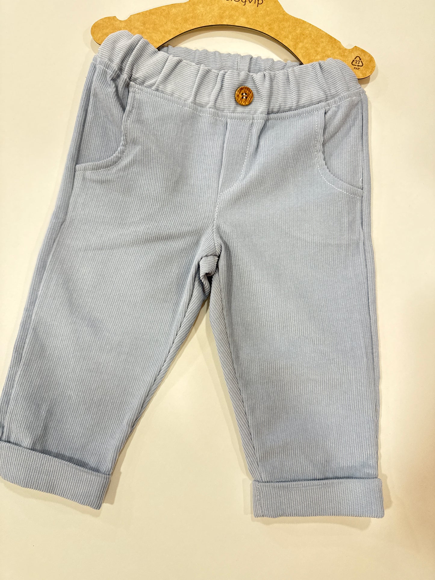 panta velluto azzurro babyvip