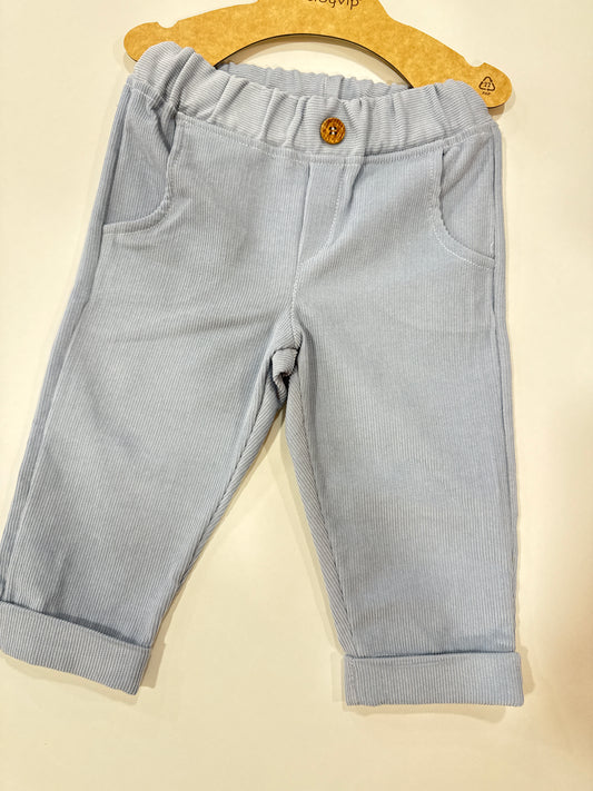 panta velluto azzurro babyvip