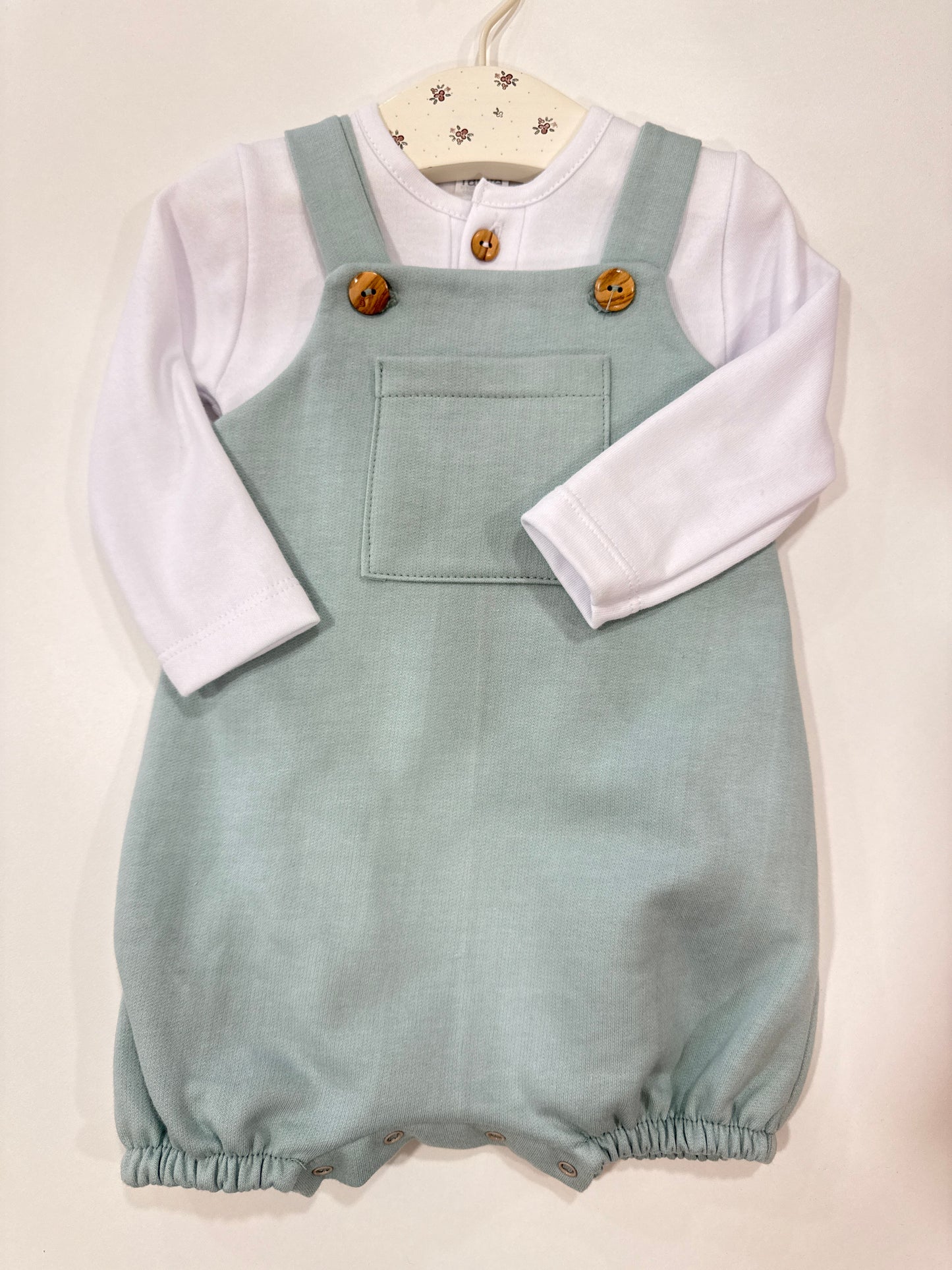 Salopette verde neonato rapife