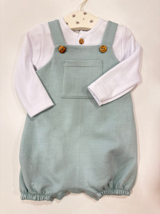 Salopette verde neonato rapife