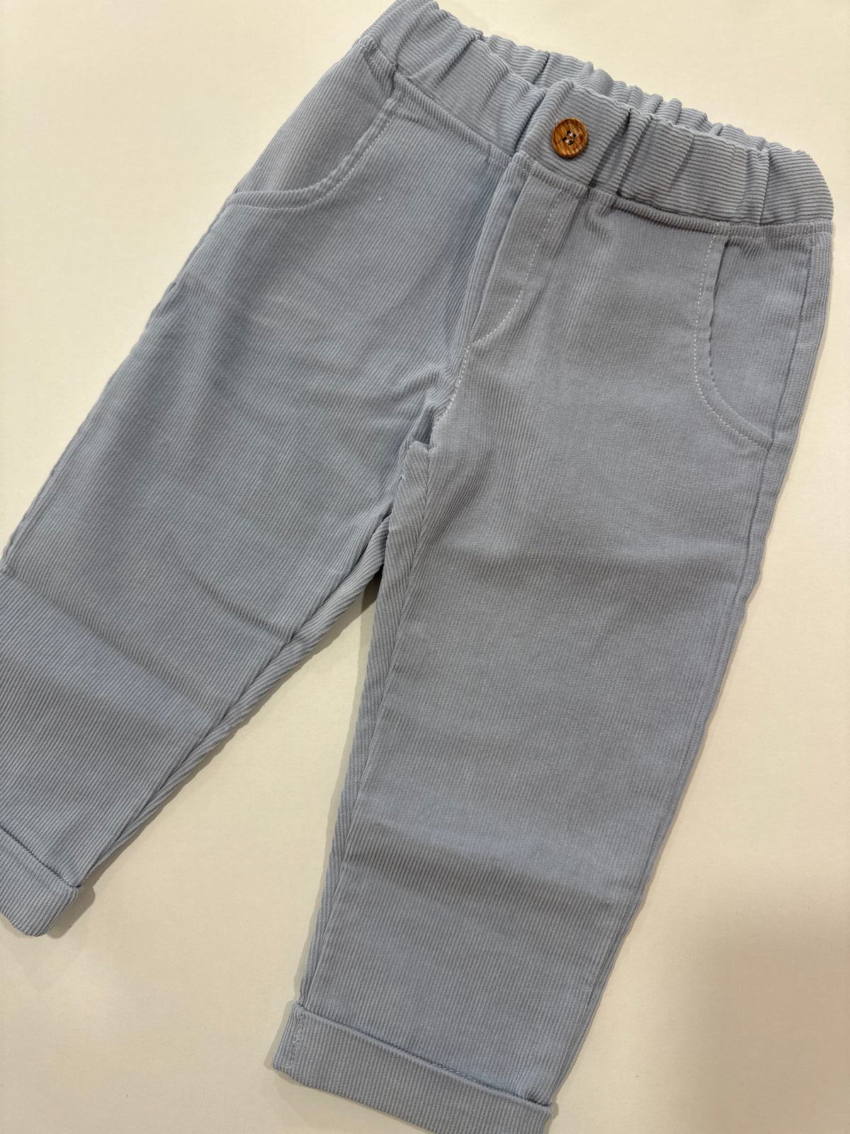 Pantalone velluto azzurro